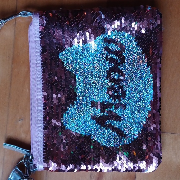 Flippable glittery sequence Meow Purse for small girls 4 to 8 years old. - Picture 2 of 13